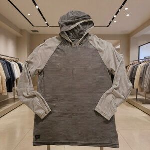 Oakley Black & White Striped T-Shirt Hoodie Size Large